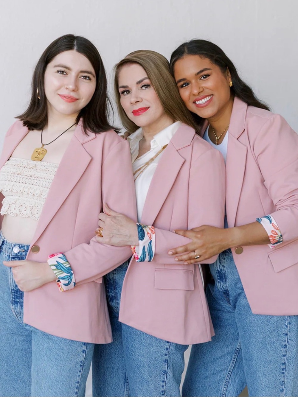 Women's Pink Single-Button Tailored Blazer